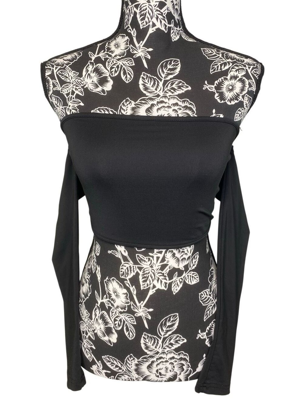 Shein Off Shoulder Long Sleeve Crop Top Strapless Stretch Going Out Tube Top